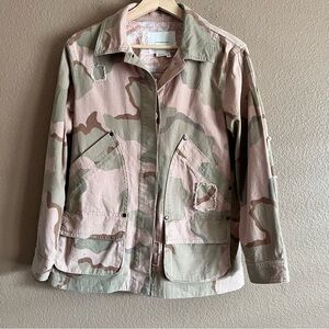 Anthropologie Oversized Distressed Utility Camouflage Jacket Size XSP